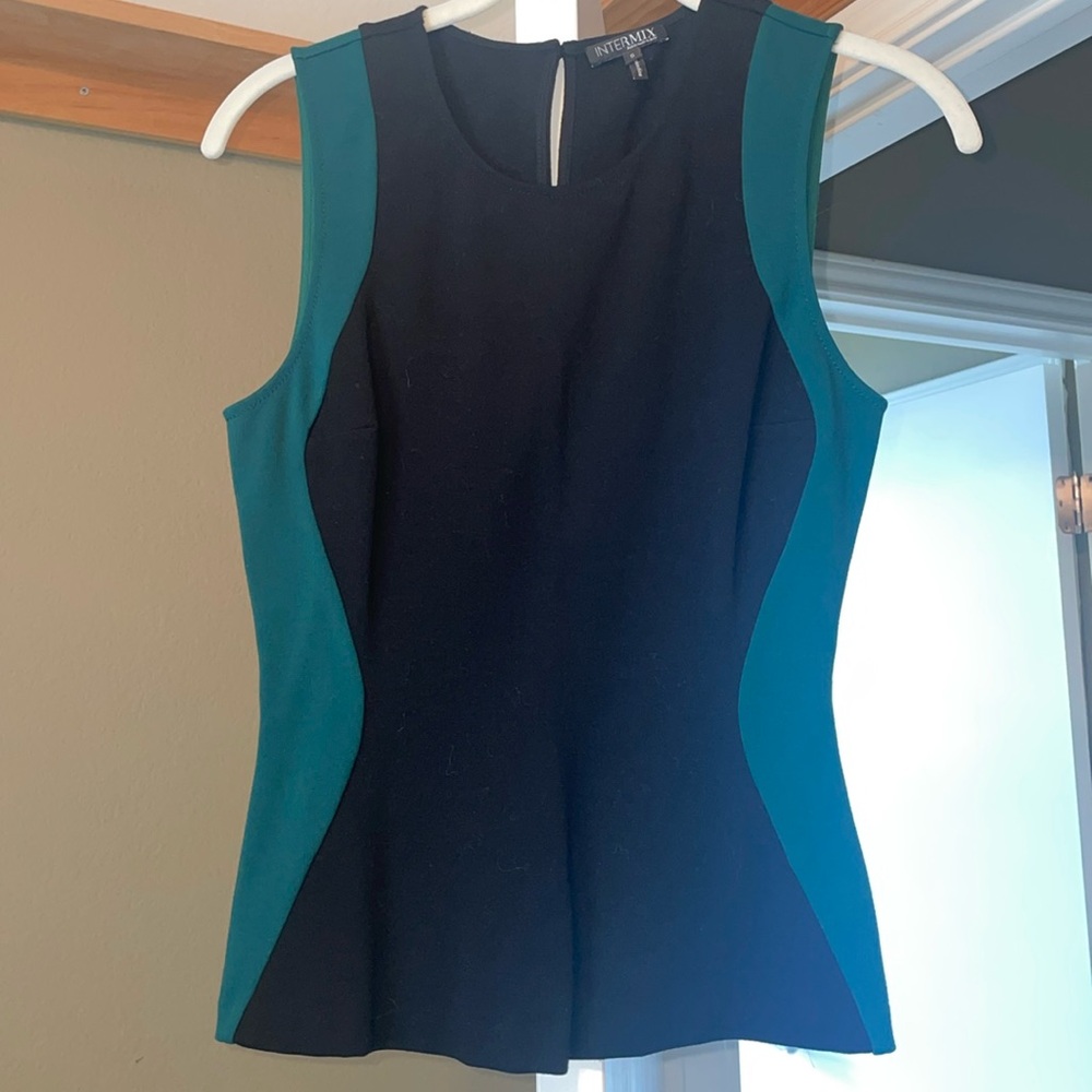 INTERMIX Black and Teal Tank Top